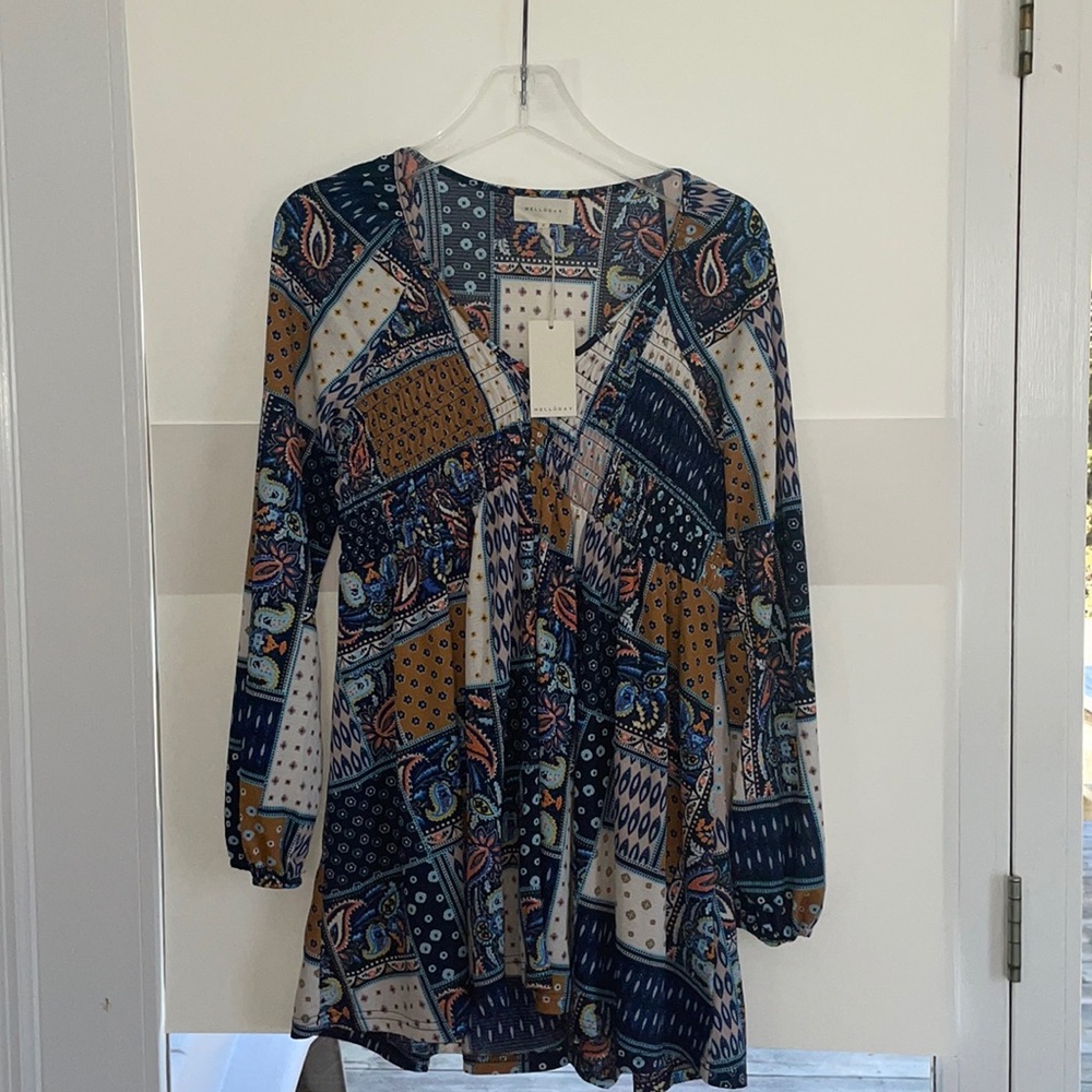 Anthropologie Melloday Patchwork Dress Size Small